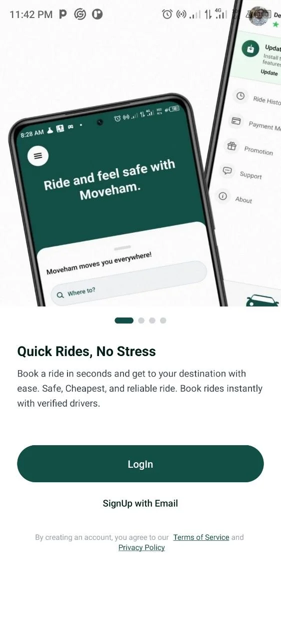 Moveham App Interface